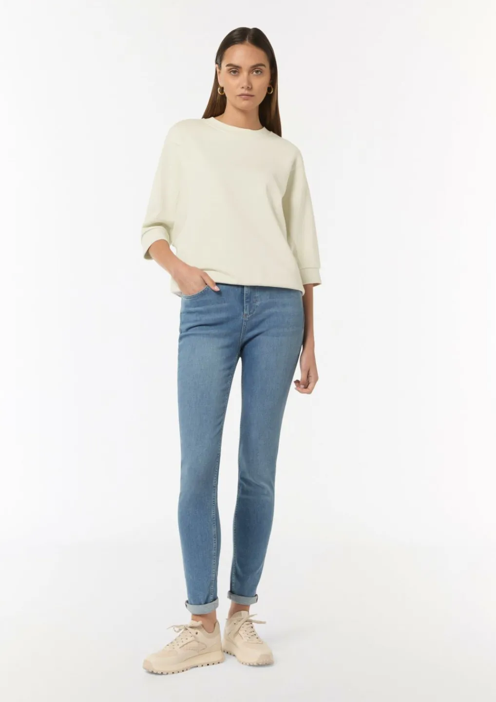 Lockeres Sweatshirt mit 3/4-Arm-Comma Discount