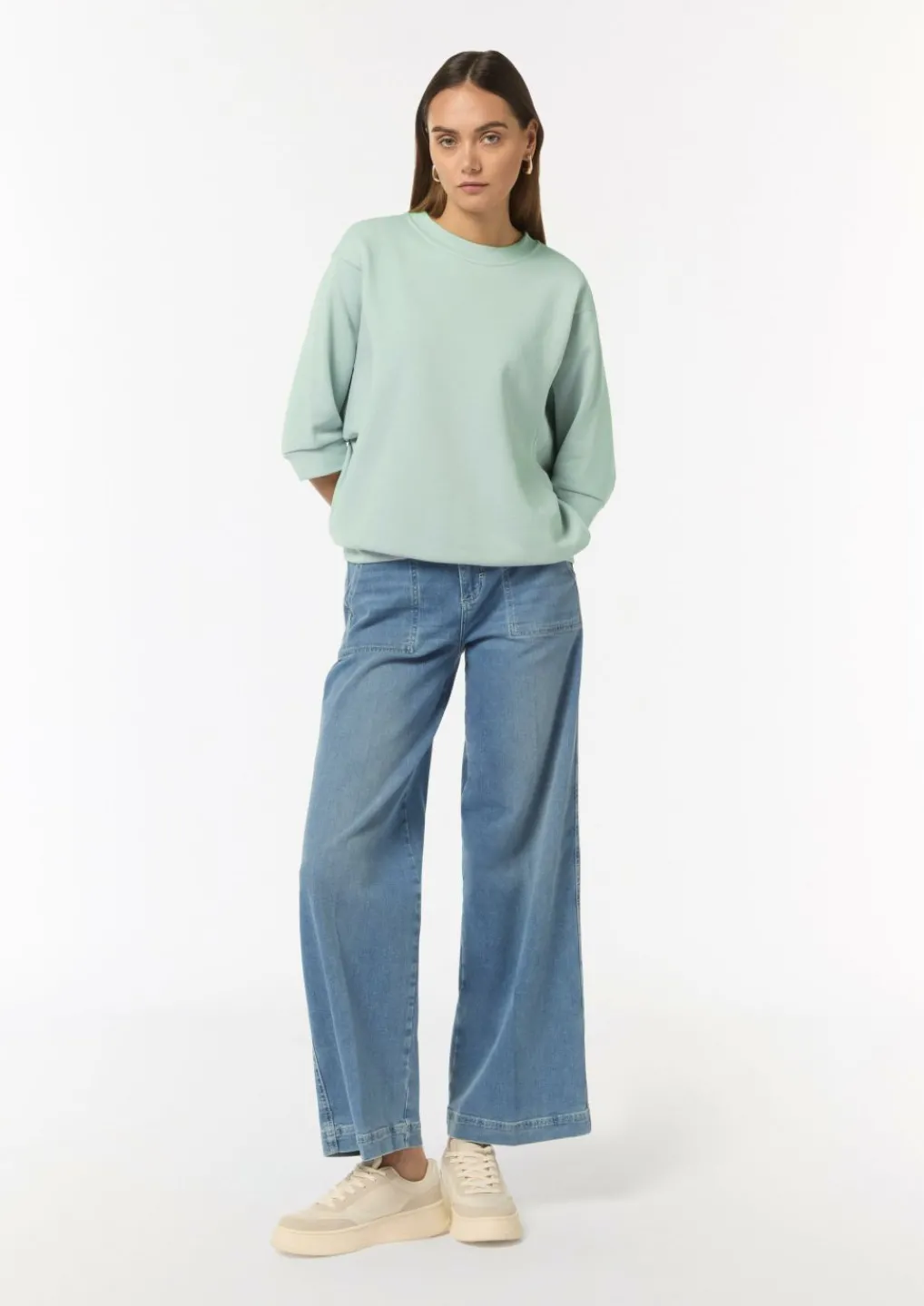 Lockeres Sweatshirt mit 3/4-Arm-Comma Outlet