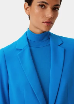 Longblazer aus Crêpe-Comma Fashion