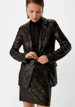 Longblazer mit Pailletten-Comma Discount