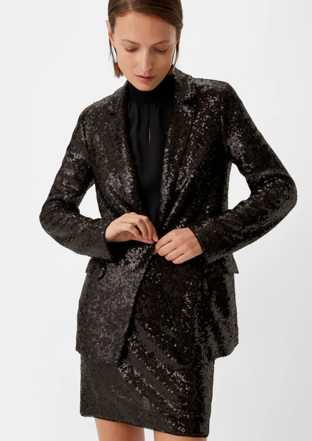 Longblazer mit Pailletten-Comma Discount