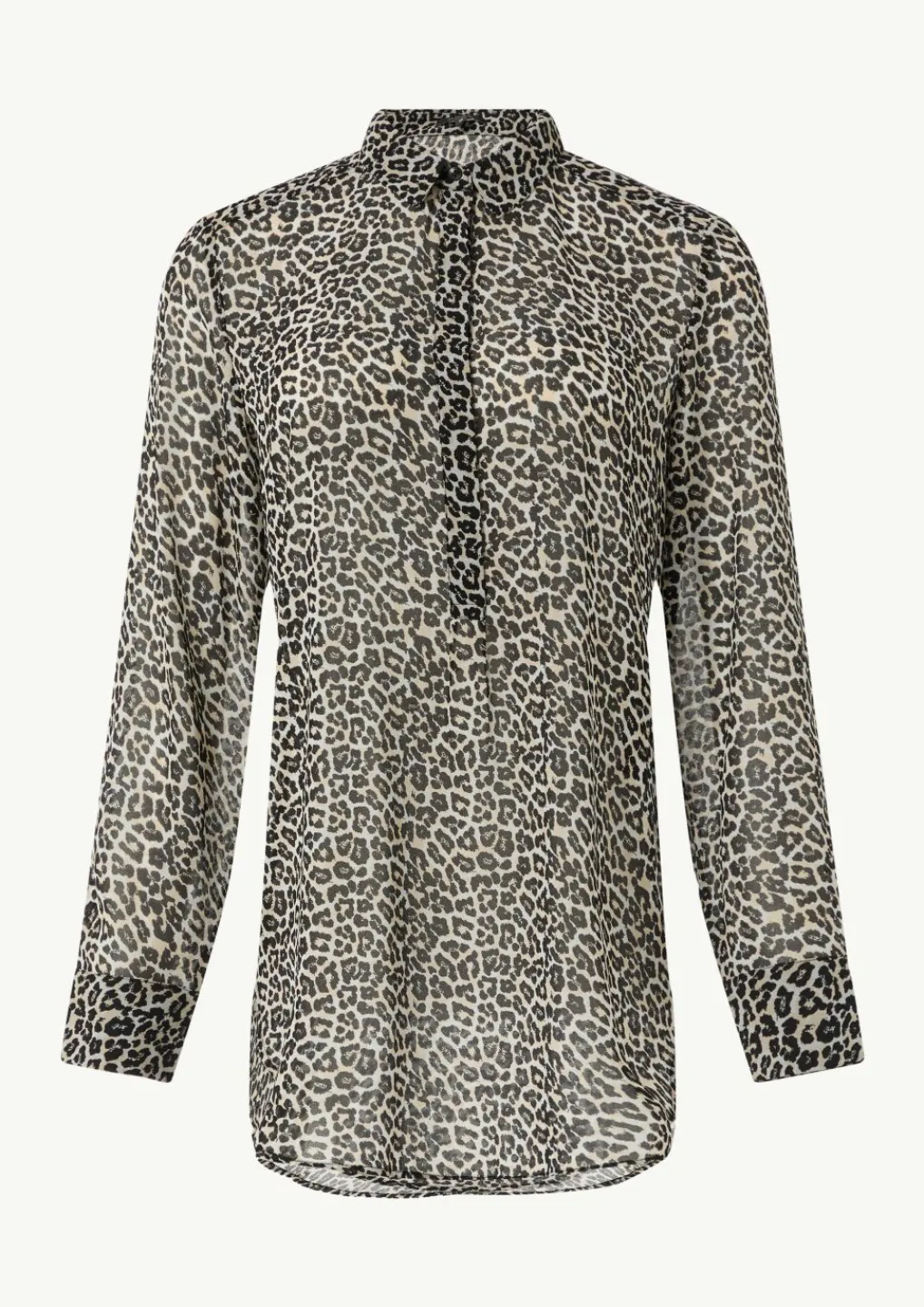 Longbluse aus Chiffon mit Leo-Print-Comma Clearance