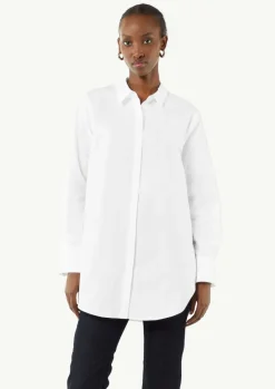 Longbluse aus Popeline im Loose Fit-Comma Outlet
