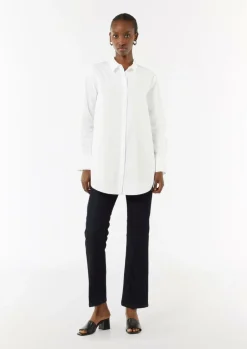 Longbluse aus Popeline im Loose Fit-Comma Outlet