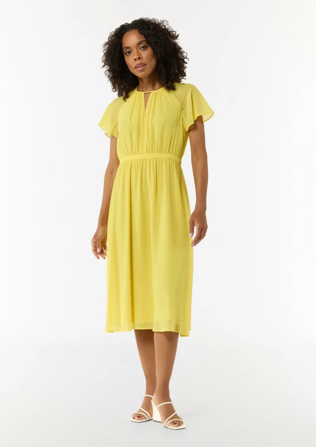 Long-Shape-Kleid aus Chiffon mit Raffung-Comma Online