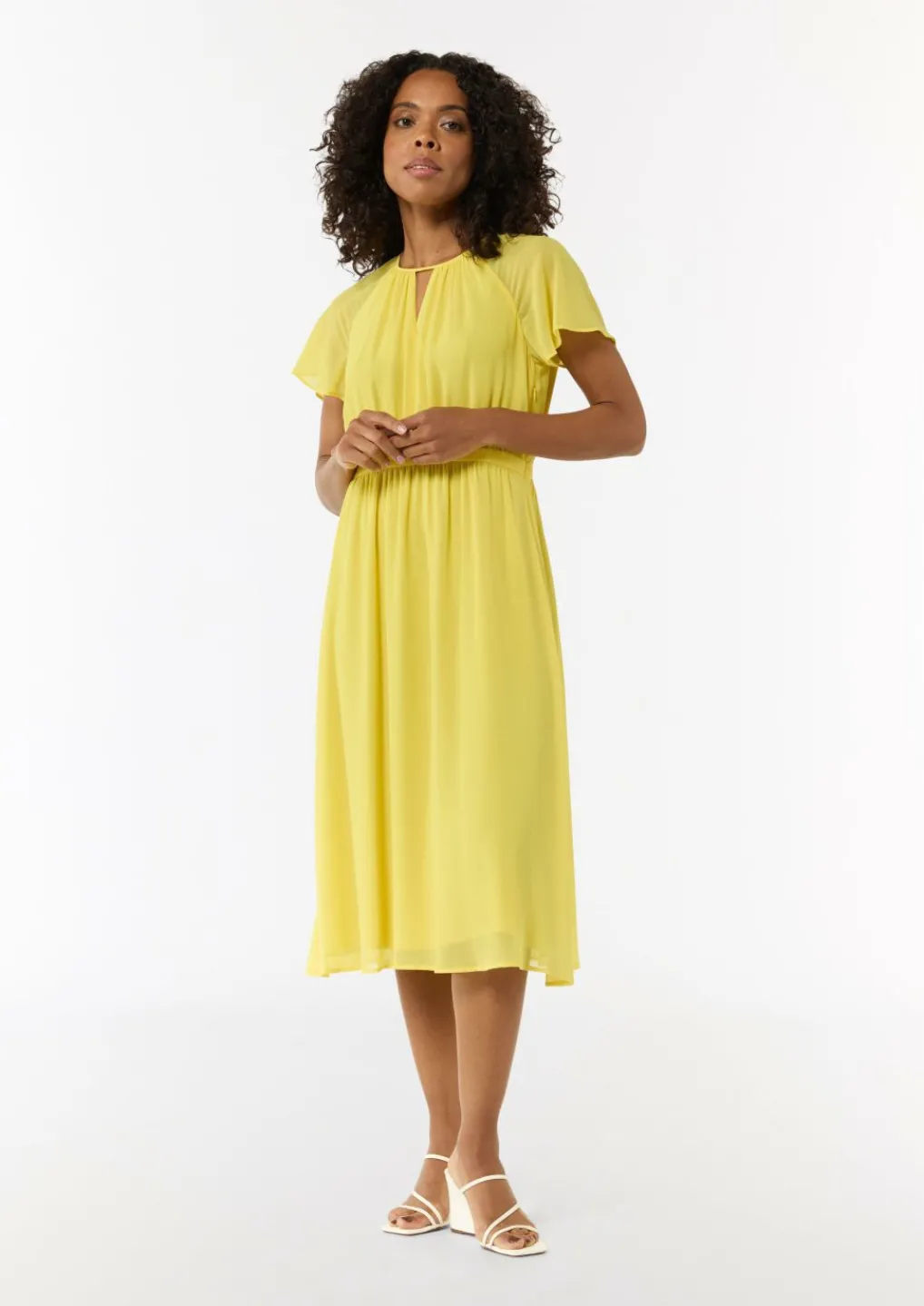 Long-Shape-Kleid aus Chiffon mit Raffung-Comma Online