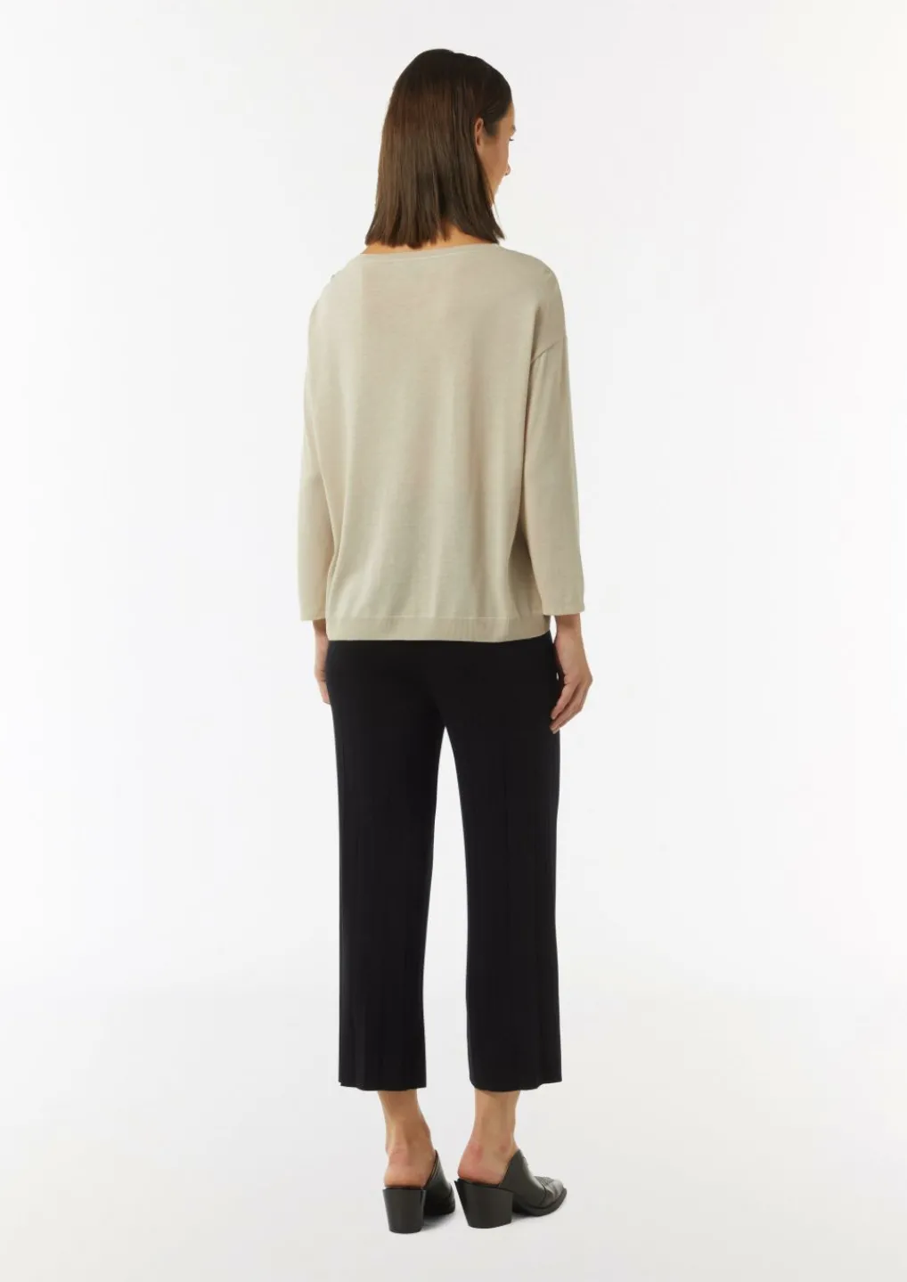Longsleeve aus Strickjersey mit U-Boot-Ausschnitt-Comma New