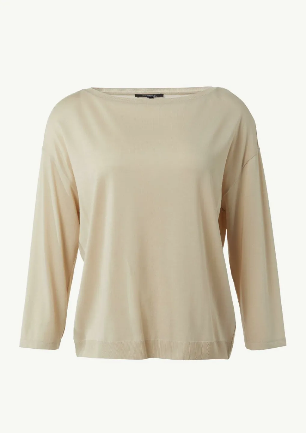 Longsleeve aus Strickjersey mit U-Boot-Ausschnitt-Comma New