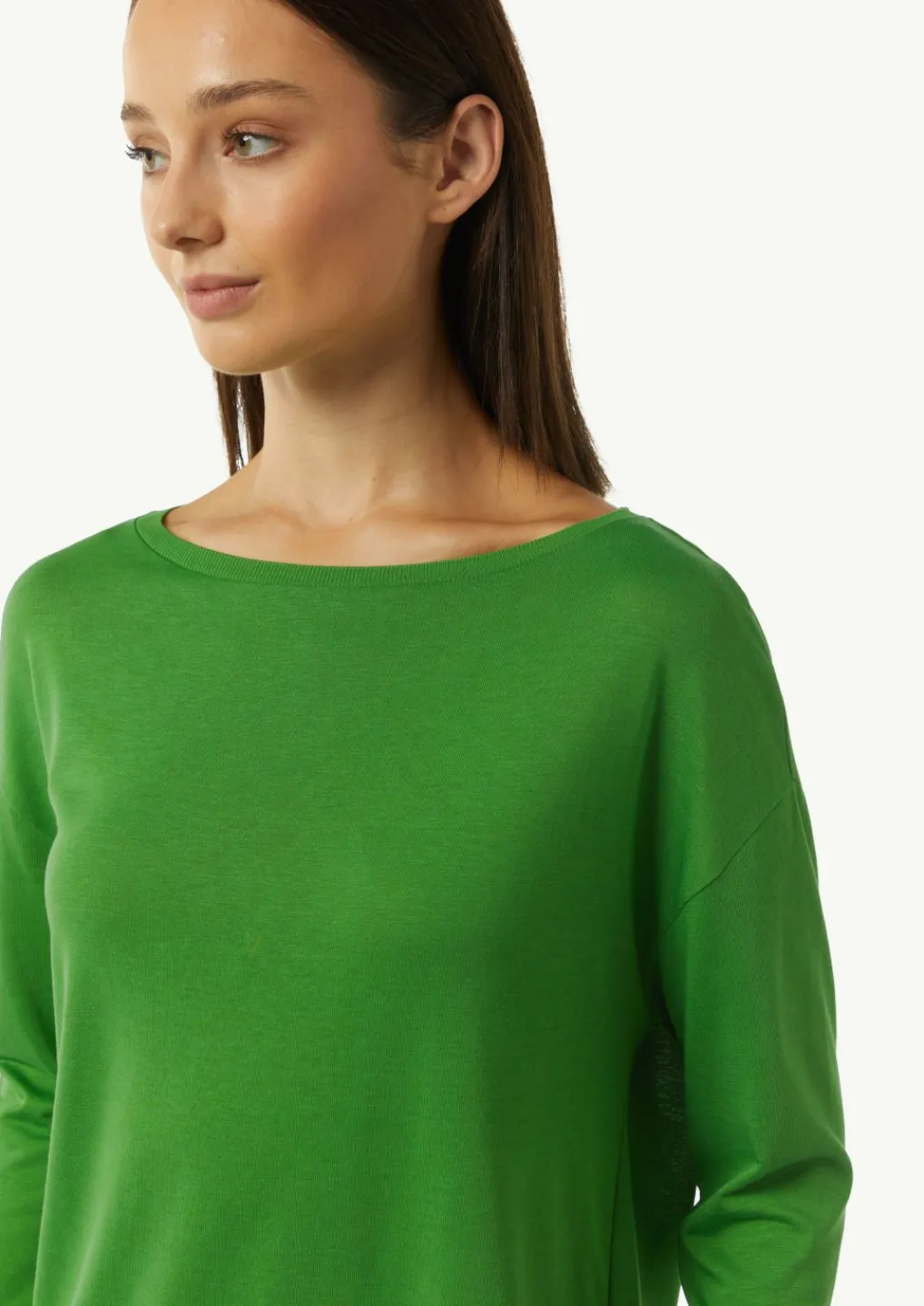 Longsleeve aus Strickjersey mit U-Boot-Ausschnitt-Comma Hot