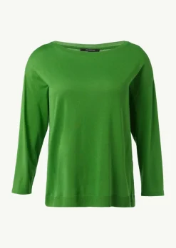 Longsleeve aus Strickjersey mit U-Boot-Ausschnitt-Comma Hot