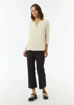 Longsleeve im Fabricmix mit Tunika-Ausschnitt-Comma Discount