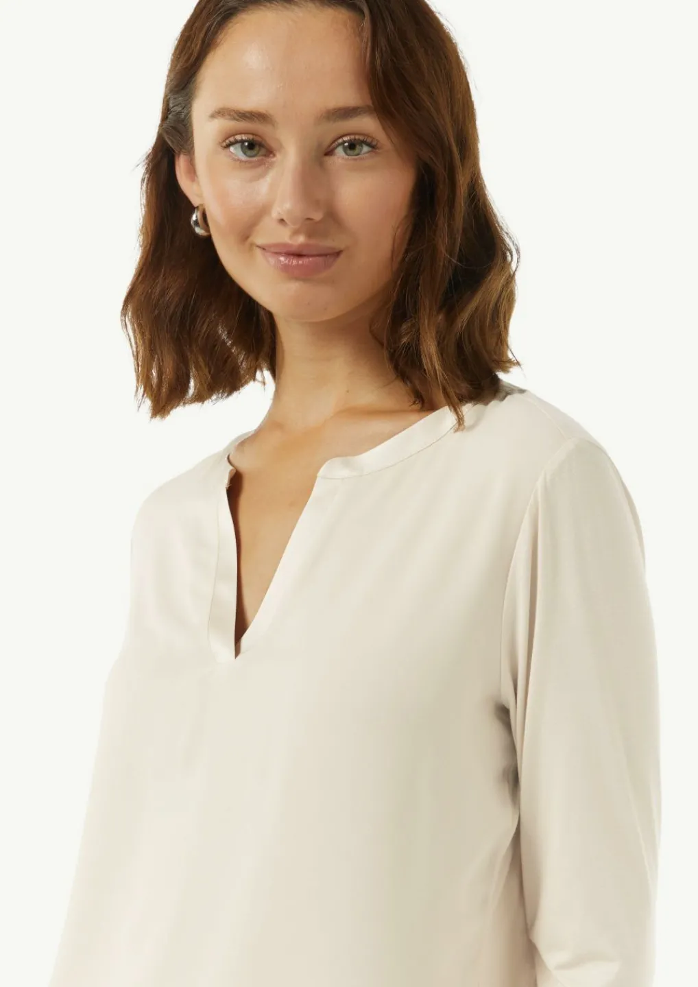 Longsleeve im Fabricmix mit Tunika-Ausschnitt-Comma Discount