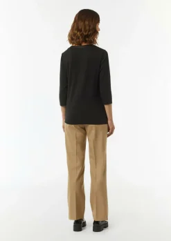 Longsleeve im Fabricmix mit Tunika-Ausschnitt-Comma Hot