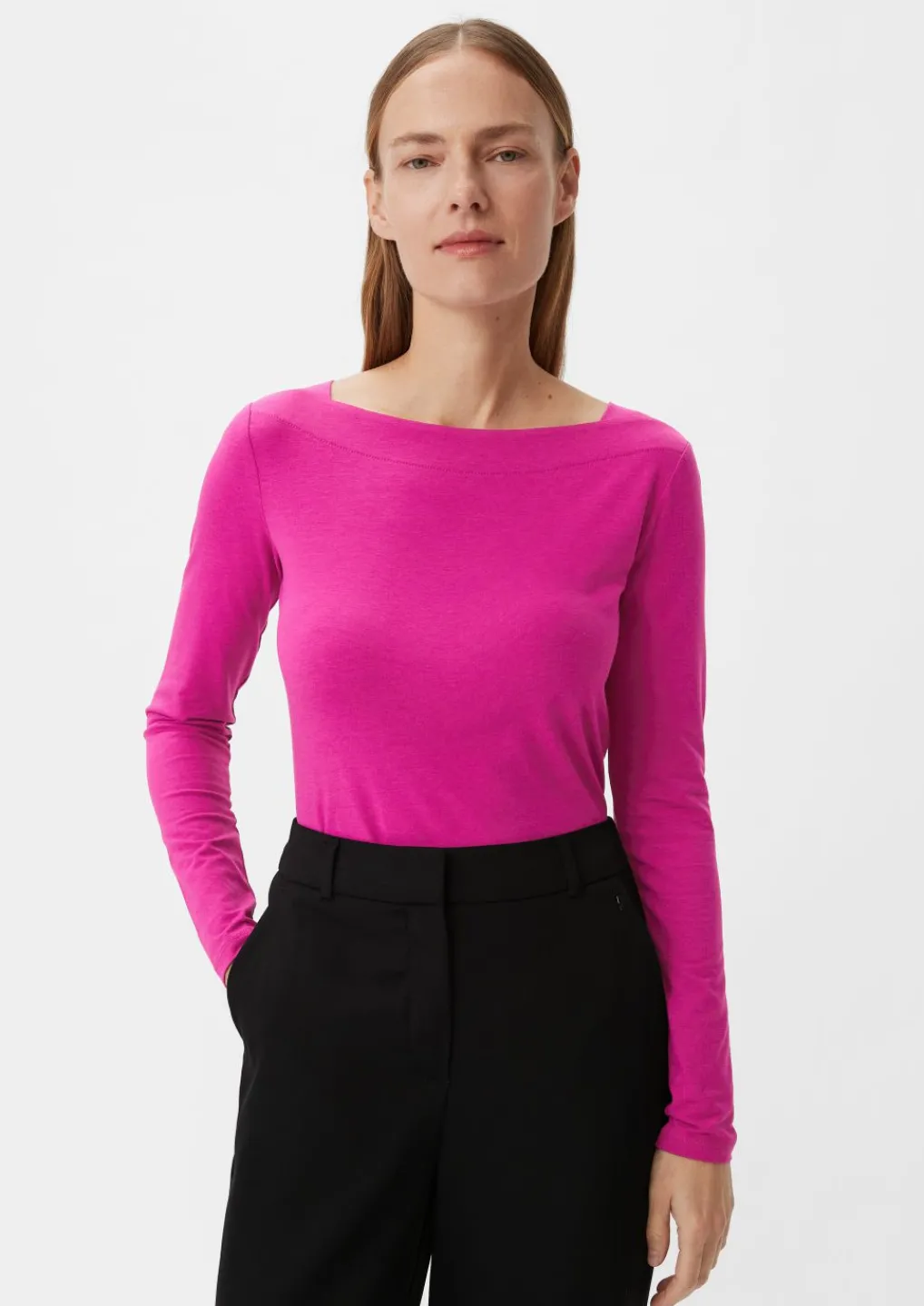 Longsleeve mit eckigem Ausschnitt-Comma Outlet