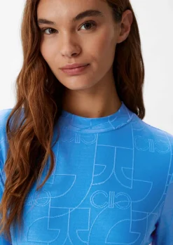 Longsleeve mit Logo-Muster-Comma Fashion