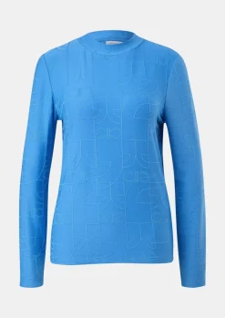 Longsleeve mit Logo-Muster-Comma Fashion