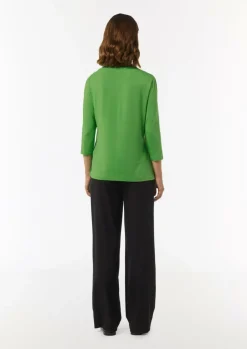 Longsleeve mit Tunika-Ausschnitt und Satinblende-Comma Outlet