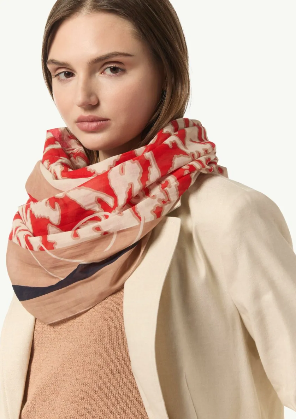Loop-Schal aus Baumwolle mit All-over-Print-Comma Fashion