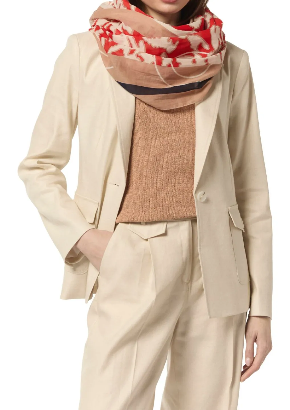 Loop-Schal aus Baumwolle mit All-over-Print-Comma Fashion
