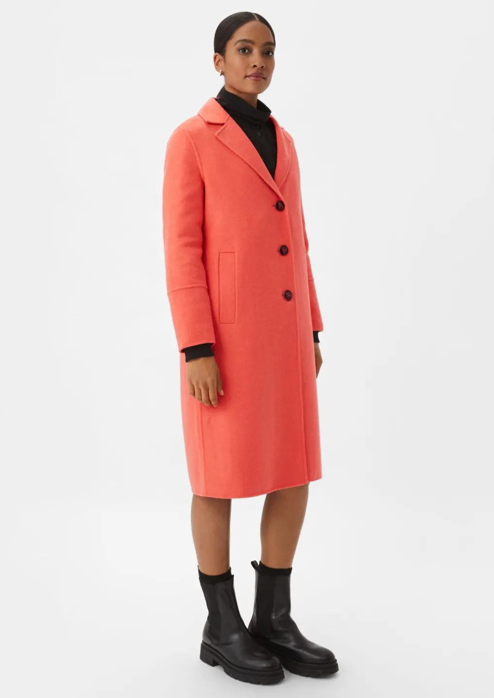 Loose Fit Mantel aus Doubleface-Comma Discount