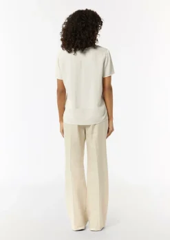 Loose-Fit-Shirt aus Crêpe mit Spitzen-Detail-Comma New