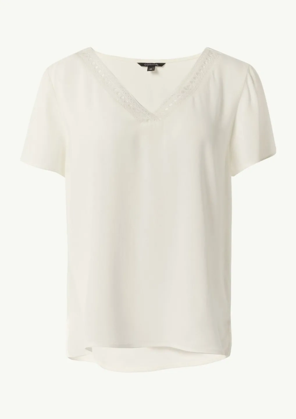 Loose-Fit-Shirt aus Crêpe mit Spitzen-Detail-Comma New