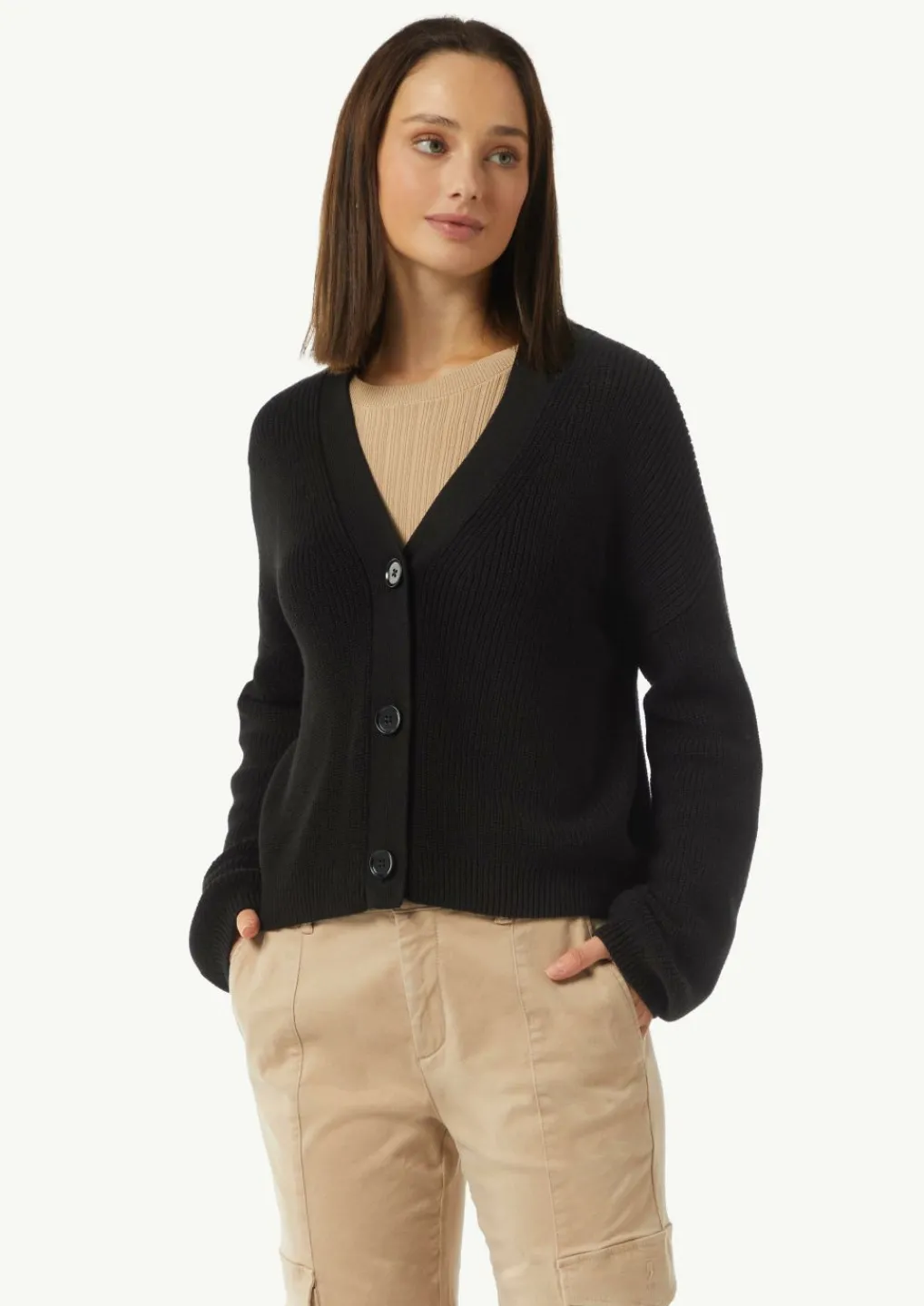 Lässige Strickjacke mit voluminösen Ärmeln-Comma Online