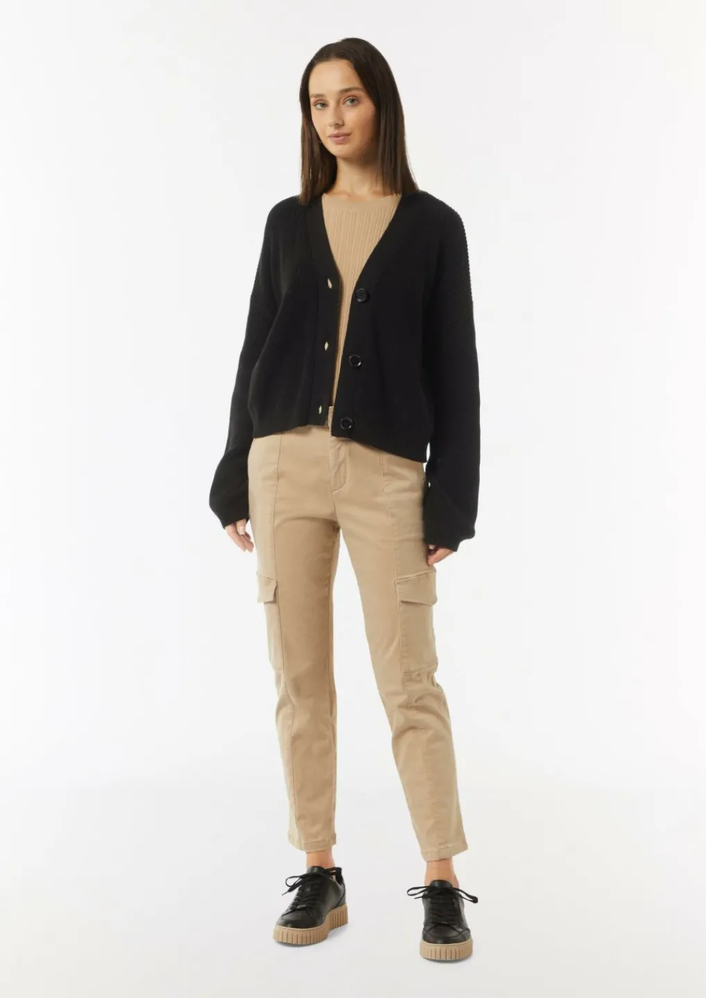 Lässige Strickjacke mit voluminösen Ärmeln-Comma Online