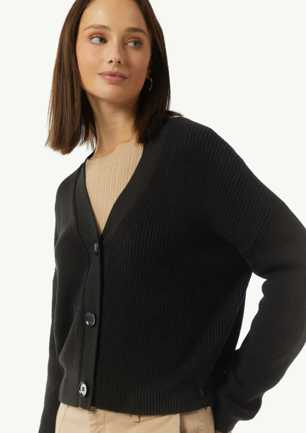 Lässige Strickjacke mit voluminösen Ärmeln-Comma Online