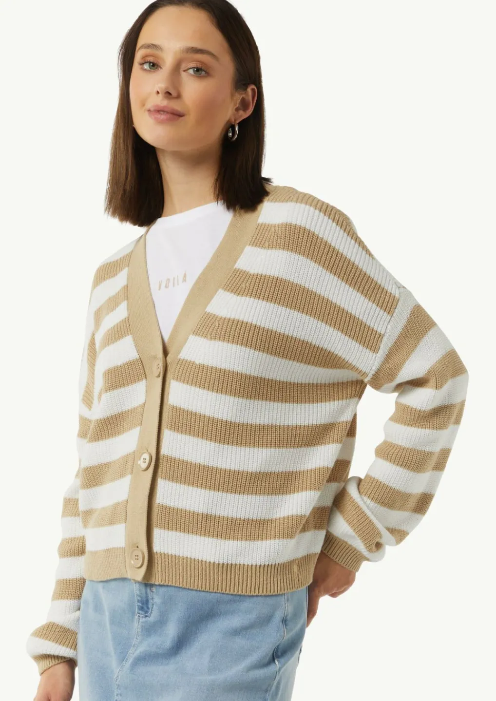 Lässige Strickjacke mit voluminösen Ärmeln-Comma Online