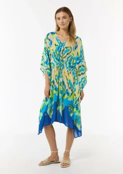 Luftiger Viskose-Kaftan mit Bindeband-Comma New