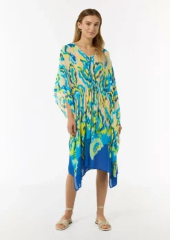 Luftiger Viskose-Kaftan mit Bindeband-Comma New