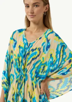 Luftiger Viskose-Kaftan mit Bindeband-Comma New