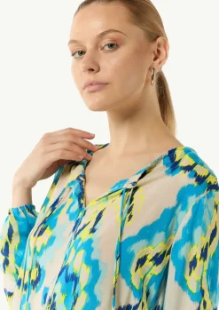 Luftige Viskosebluse mit All-over-Print im Relaxed Fit-Comma Outlet