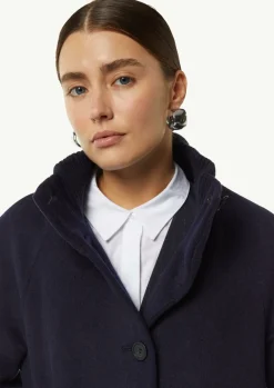 Mantel mit Strickkragen und Faltendetail am Ärmel-Comma Sale