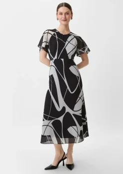 Maxi-Kleid aus Chiffon-Comma New