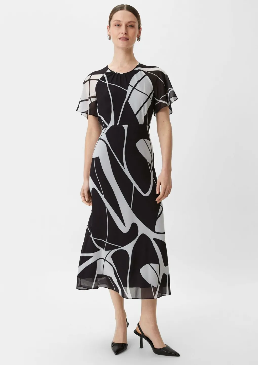 Maxi-Kleid aus Chiffon-Comma New