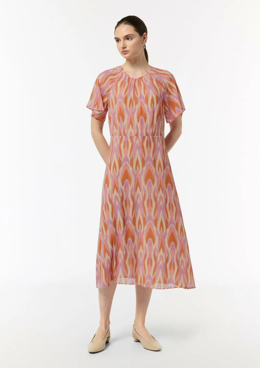 Maxi-Kleid aus Chiffon-Comma Hot
