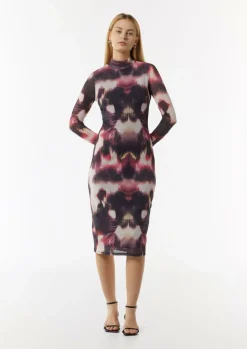 Mesh-Kleid in Midi-Länge-Comma Fashion