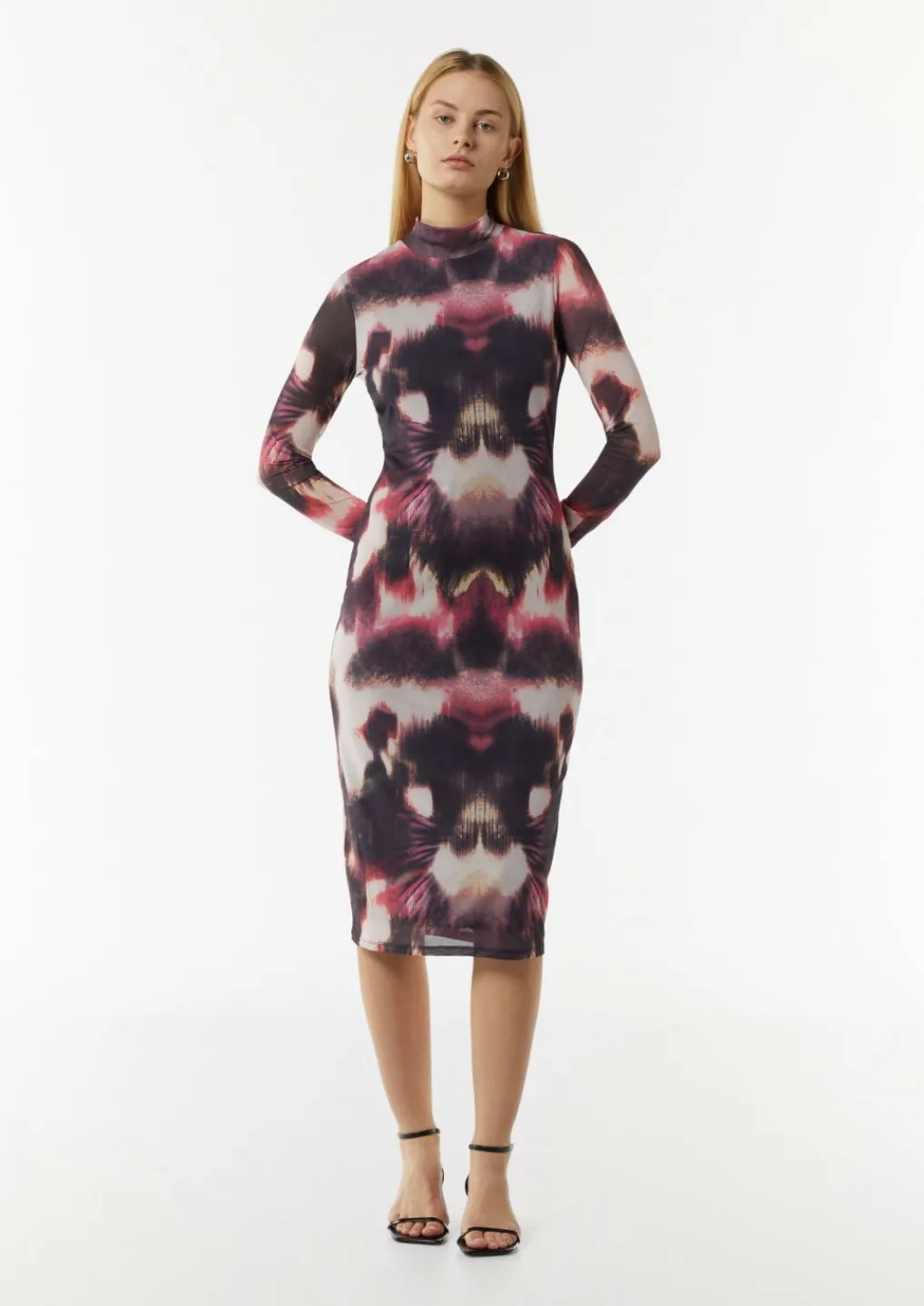 Mesh-Kleid in Midi-Länge-Comma Fashion