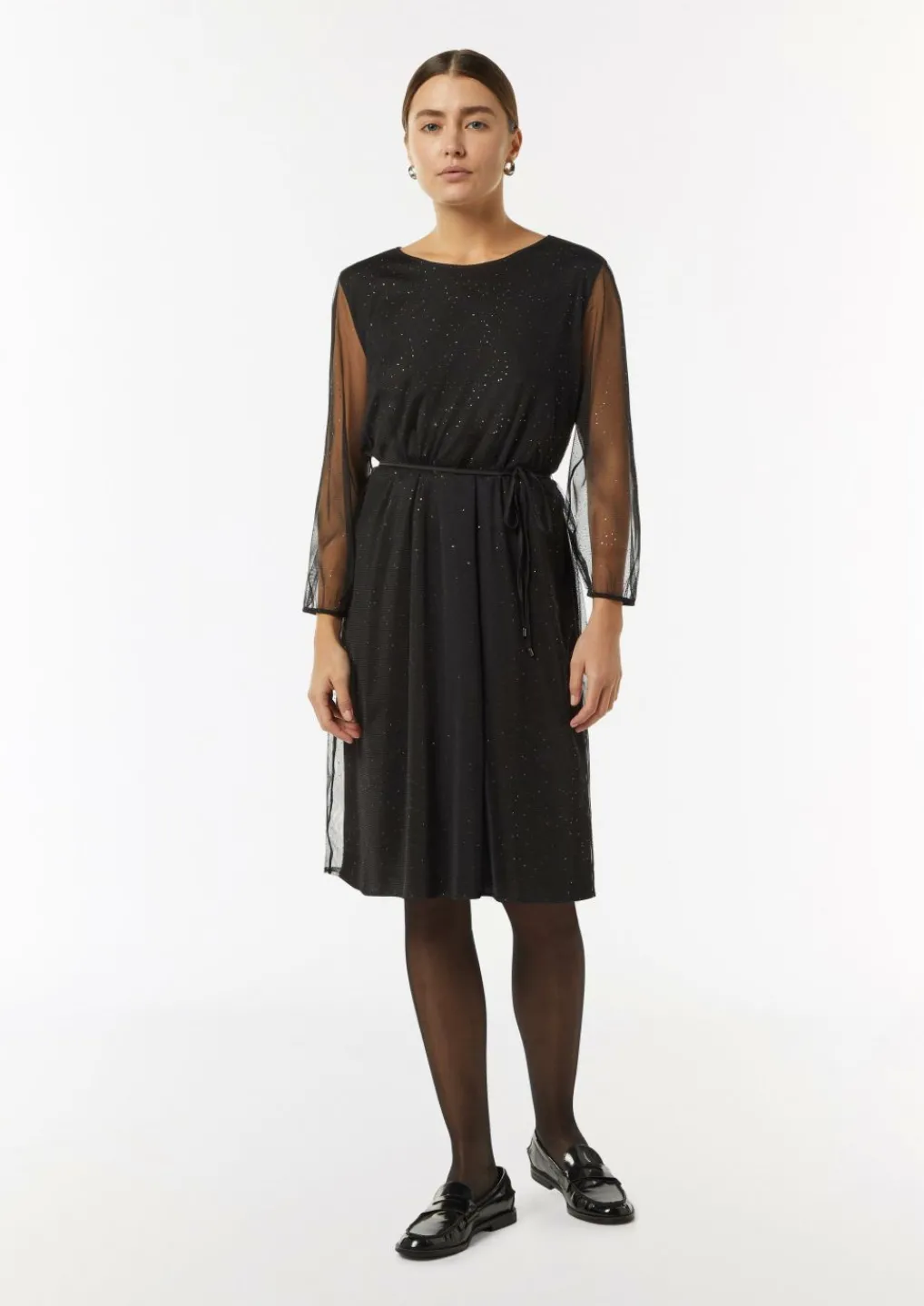 Mesh-Kleid mit Metallic-Effekt-Comma Online