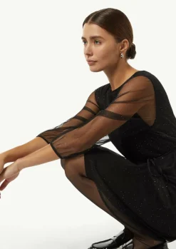 Mesh-Kleid mit Metallic-Effekt-Comma Online