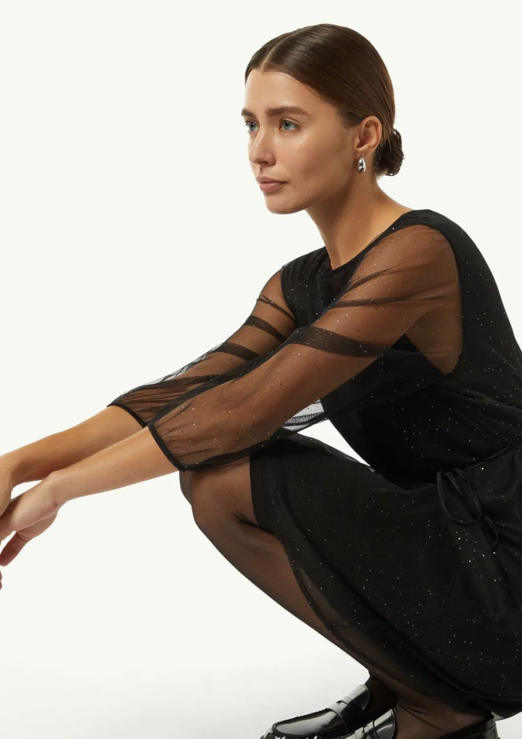 Mesh-Kleid mit Metallic-Effekt-Comma Online