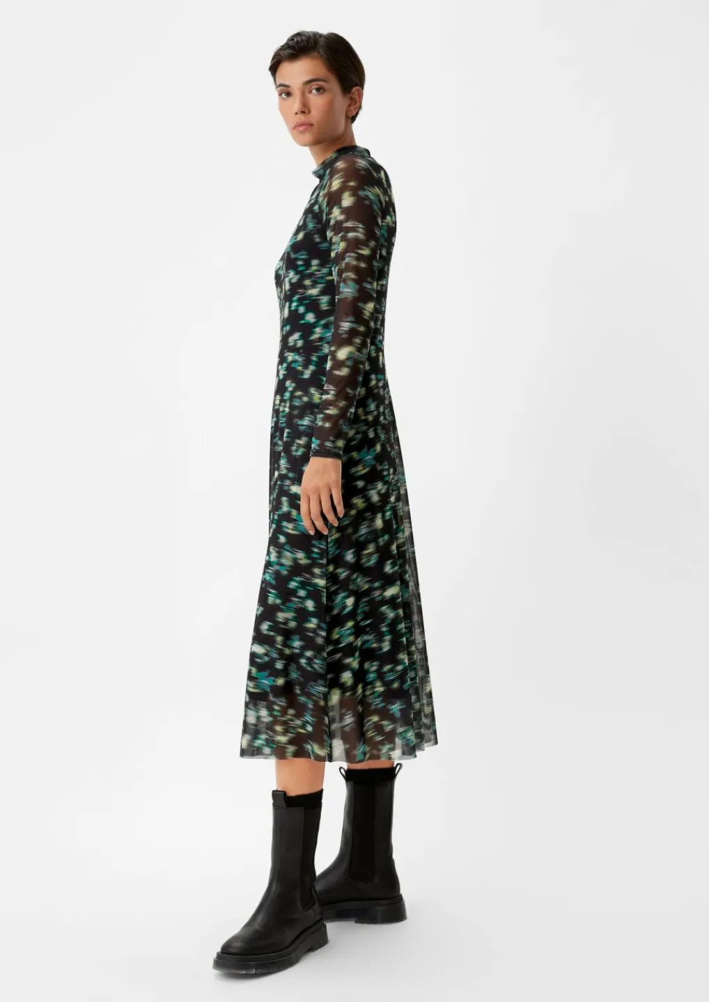 Meshkleid mit Stehkragen-Comma Online