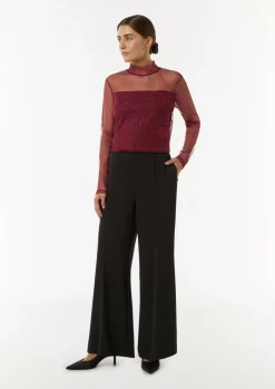Mesh-Longsleeve mit Glitzer-Details-Comma Online