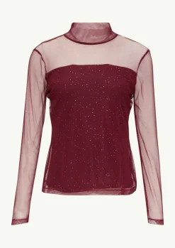 Mesh-Longsleeve mit Glitzer-Details-Comma Online