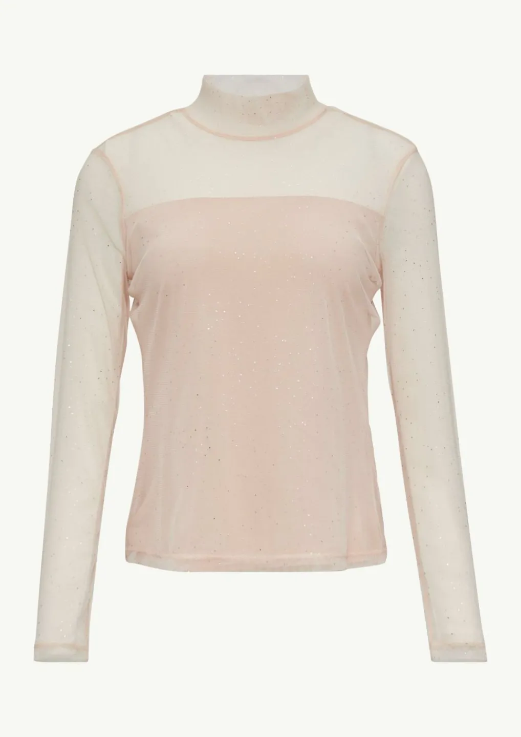 Mesh-Longsleeve mit Glitzer-Details-Comma Hot