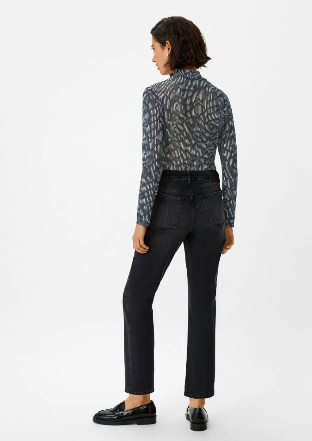 Mesh-Longsleeve mit Stehkragen-Comma Online
