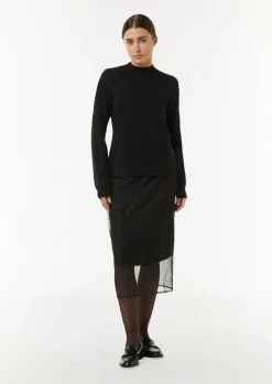 Mesh-Rock mit Metallic-Effekt und kurzem Futter-Comma Sale