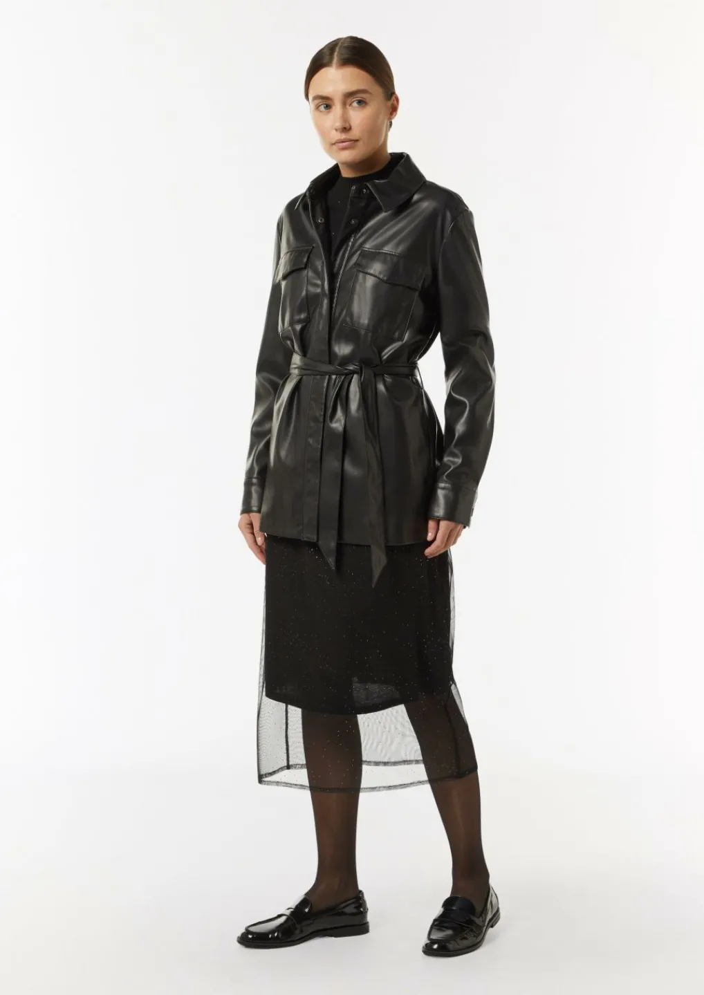 Mesh-Rock mit Metallic-Effekt und kurzem Futter-Comma Sale